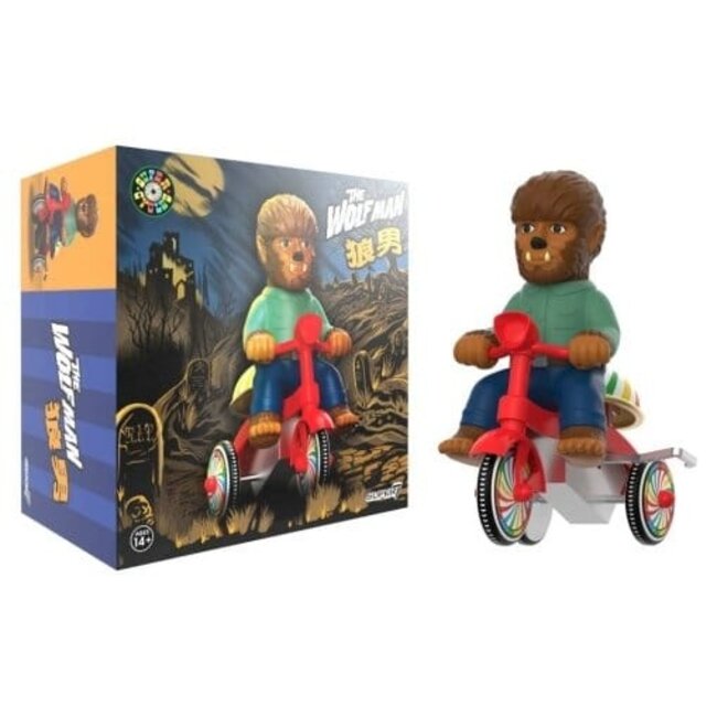 Universal Monsters Super Cycles Vehicle The Wolf Man (Brown w/ Red Trike)