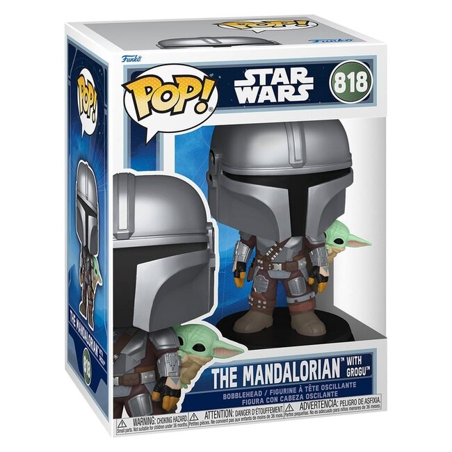 Star Wars: The Mandalorian and Grogu POP! Vinyl Bobblehead Figure The Mandalorian with Grogu 9 cm