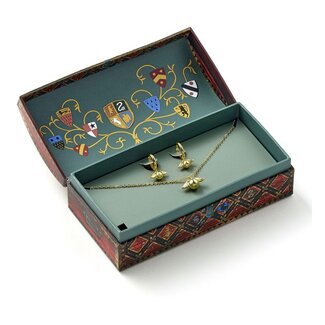 The Carat Shop Harry Potter: Quidditch-Geschenkset mit Halskette und Ohrringen in Form des Goldenen Schnatzes (Goldfarben)