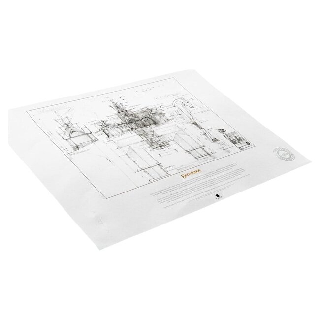 Herr der Ringe – Bauplan-Kunstdruck: Der Stall von Edoras, 59 x 42 cm