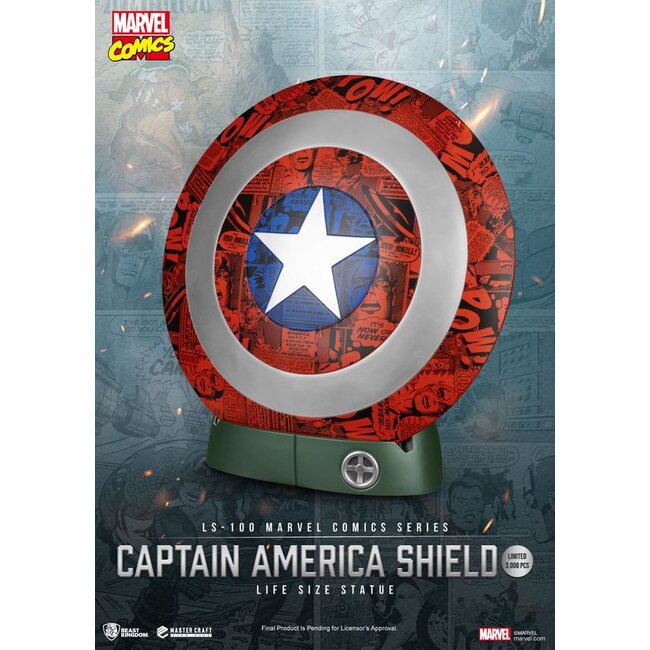 Marvel Comics PVC Captain America Schild Lebensgroße Statue 64 cm