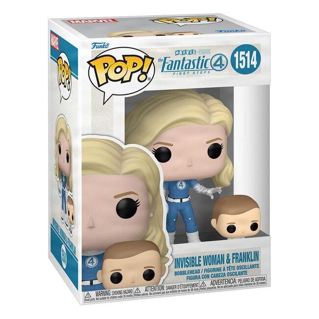 Die Fantastischen Vier: First Steps POP! & Buddy Marvel Vinylfigur Die Unsichtbare & Franklin 9 cm