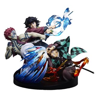 Aniplex Demon Slayer: Kimetsu no Yaiba PVC Figure Tanjiro Kamado & Giyu Tomioka & Akaza 13 cm