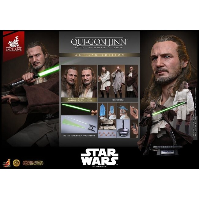 Star Wars: Episode I – Die dunkle Bedrohung – Film-Meisterwerk-Actionfigur 1/6 Qui-Gon Jinn (Artisan Edition) – Hot Toys Exklusiv – 32 cm