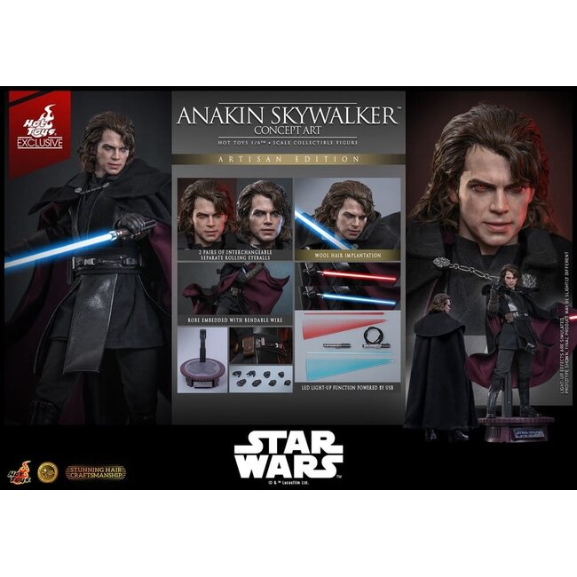Star Wars Episode III: Die Rache der Sith – Film-Meisterwerk-Actionfigur 1/6 Anakin Skywalker (Konzeptkunst-Version) (Artisan Edition) – Hot Toys Exklusiv – 31 cm