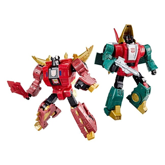 Transformers Age of the Primes Leader Class Actionfigur G2 Universe Dinobots Snarl & Slug 19 cm
