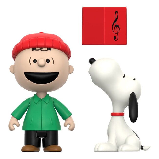 Peanuts ReAction Actionfiguren 2er-Pack Brown und Snoopy (Singen von Weihnachtsliedern) 10 cm
