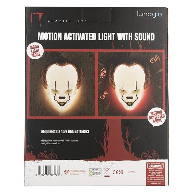 Es Licht Pennywise Maske Bewegungssensor 25 cm