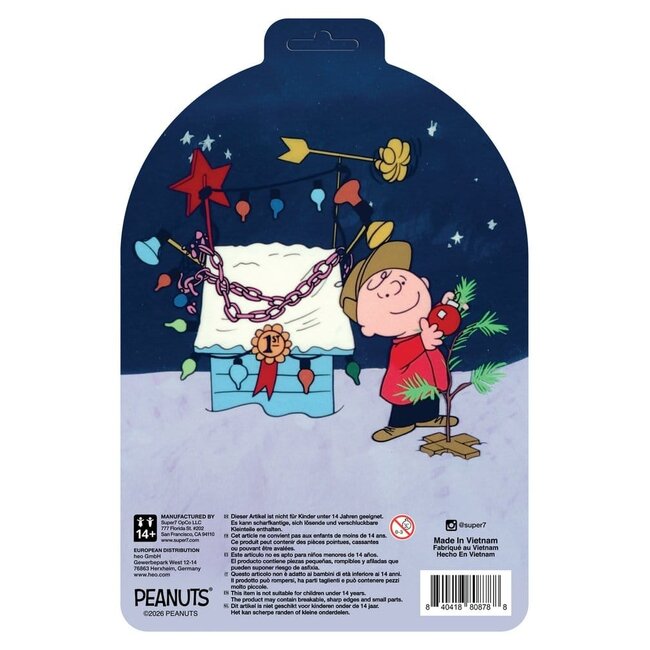 Peanuts ReAction Actionfigur Charlie Brown und trauriger Baum (Rückseite der Schneekugelkarte)