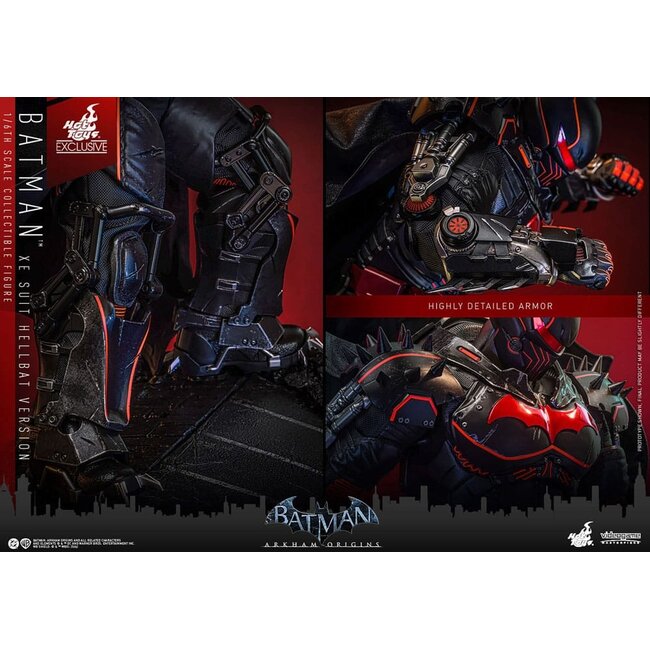 Batman Arkham Origins Videospiel-Meisterwerk-Actionfigur 1/6 XE Anzug Hellbat Version Hot Toys Exklusiv 33 cm