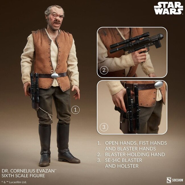 Star Wars Episode IV Scum & Villainy Actionfigur 1/6 Dr. Cornelius Evazan 30 cm