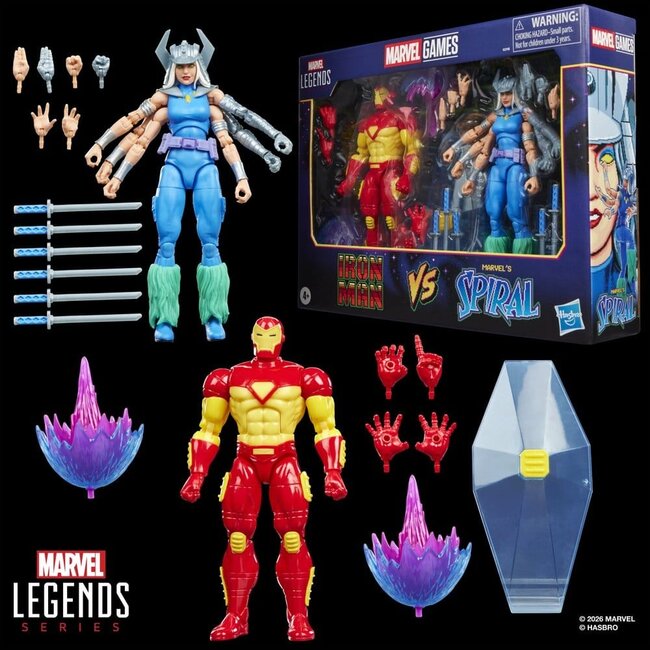 Marvel Games Marvel Legends Actionfiguren-Doppelpack: Iron Man & Marvel's Spiral (15 cm)