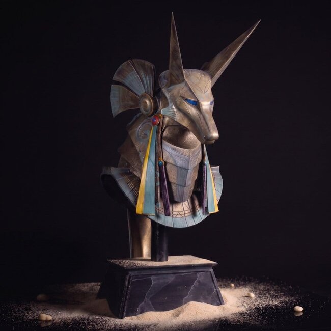 Stargate Desktop-Replika-Helm, Replika des Schakalwächterhelms, Anubis, 15 cm
