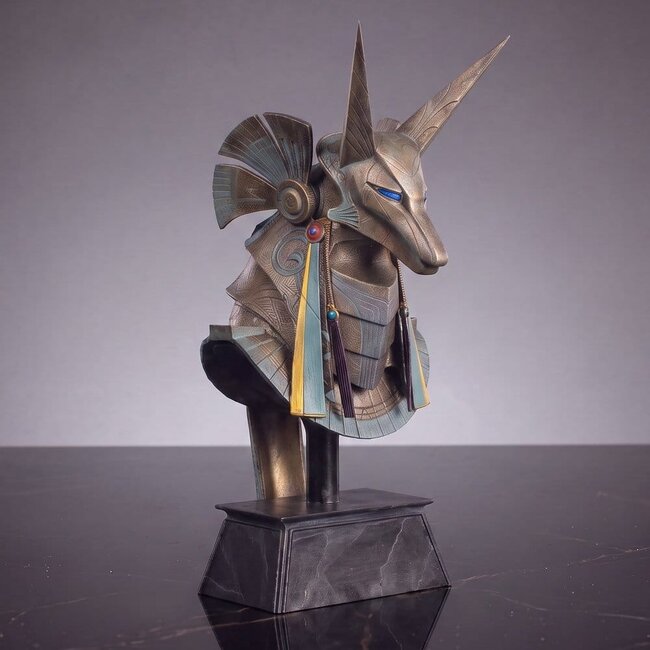 Stargate Desktop-Replika-Helm, Replika des Schakalwächterhelms, Anubis, 15 cm