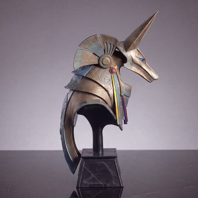 Stargate Desktop-Replika-Helm, Replika des Schakalwächterhelms, Anubis, 15 cm