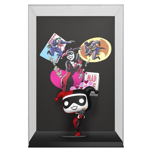 DC Comics POP! Vinylfigur Harley Quinn (9 cm) mit Comic-Covern