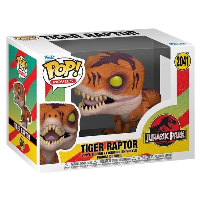 Jurassic Park POP! Movies Vinyl Figure Tiger Raptor 9 cm
