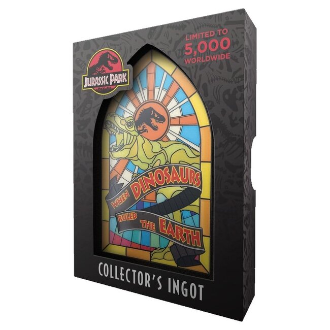Jurassic Park Ingot Stained Glass Style Metal 11 cm