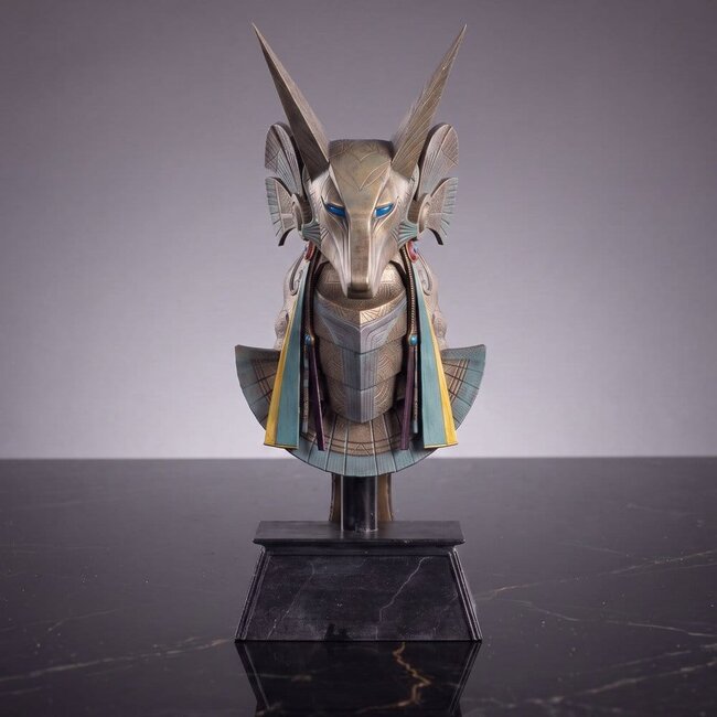 Stargate Desktop-Replika-Helm, Replika des Schakalwächterhelms, Anubis, 15 cm