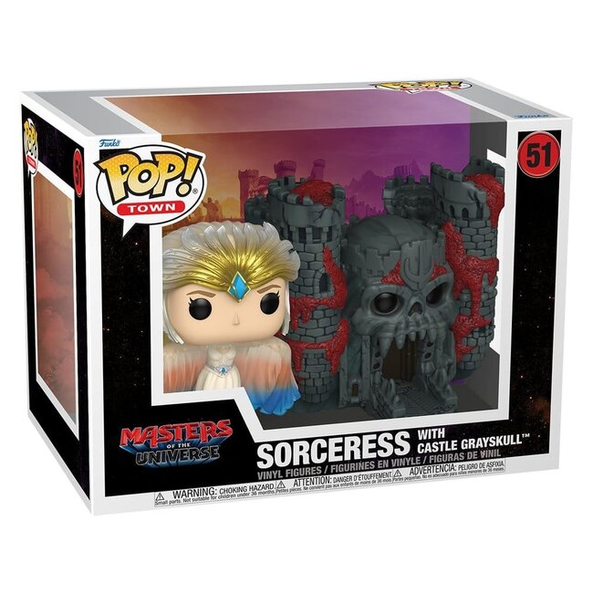 Masters of the Universe (2026) POP! Town Vinylfigur Zauberin mit Schloss Grayskull, 9 cm