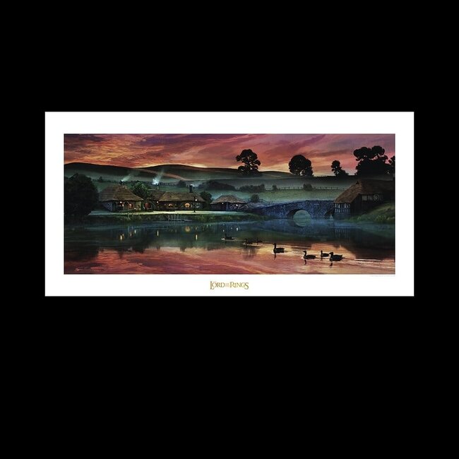 Herr der Ringe Kunstdruck Rückkehr zum Gasthaus „Zum Grünen Drachen“ 59 x 42 cm