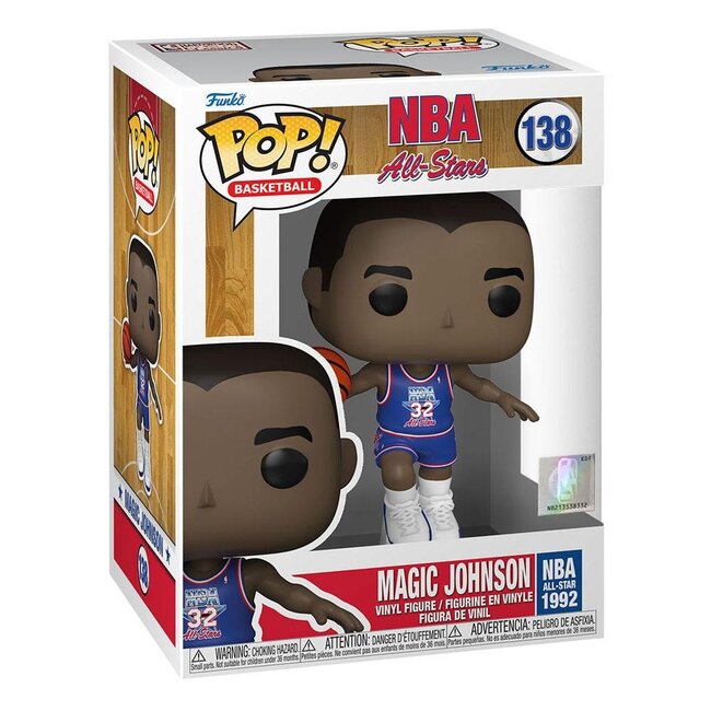 NBA Legends POP! Basketball-Vinylfigur Magic Johnson (Blaues All-Star-Trikot 1991) 9 cm