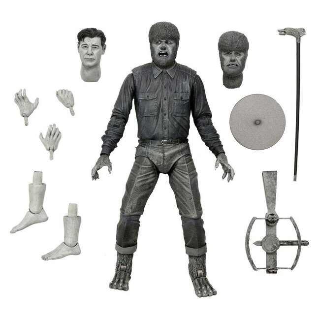 Universal Monsters Actionfigur Ultimativer Wolfsmann (Schwarz & Weiß) 18 cm