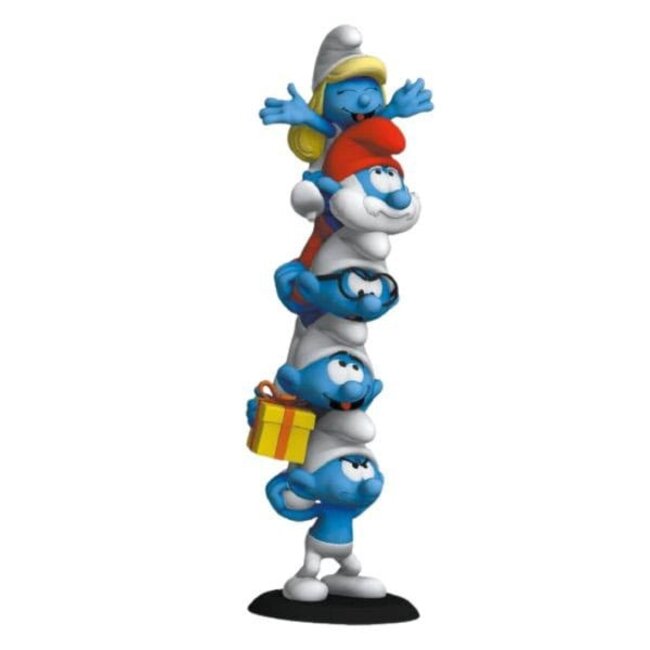 Schlümpfe-Statue, Schlümpfe-Säule, polychrome Edition, 50 cm