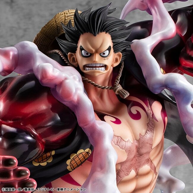 One Piece Portrait.Of.Pirates SA-Maximum PVC-Figur Monkey D. Luffy Gear 4 Bounce-Man 10th Limited Ver. 30 cm