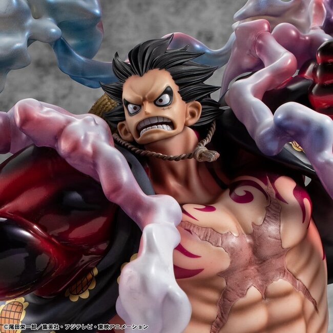 One Piece Portrait.Of.Pirates SA-Maximum PVC-Figur Monkey D. Luffy Gear 4 Bounce-Man 10th Limited Ver. 30 cm