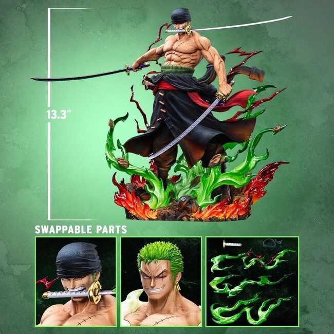 One Piece Legendäre Strohhutbande-Statue Roronoa Zoro (Premium-Version) 34 cm