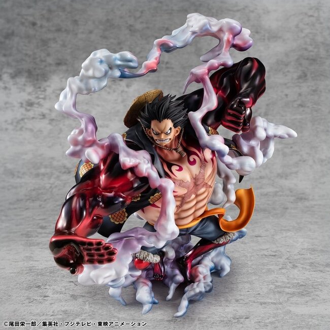 One Piece Portrait.Of.Pirates SA-Maximum PVC Figure Monkey D. Luffy Gear 4 Bounce-Man 10th Limited Ver. 30 cm