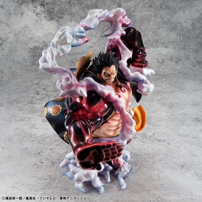 One Piece Portrait.Of.Pirates SA-Maximum PVC-Figur Monkey D. Luffy Gear 4 Bounce-Man 10th Limited Ver. 30 cm