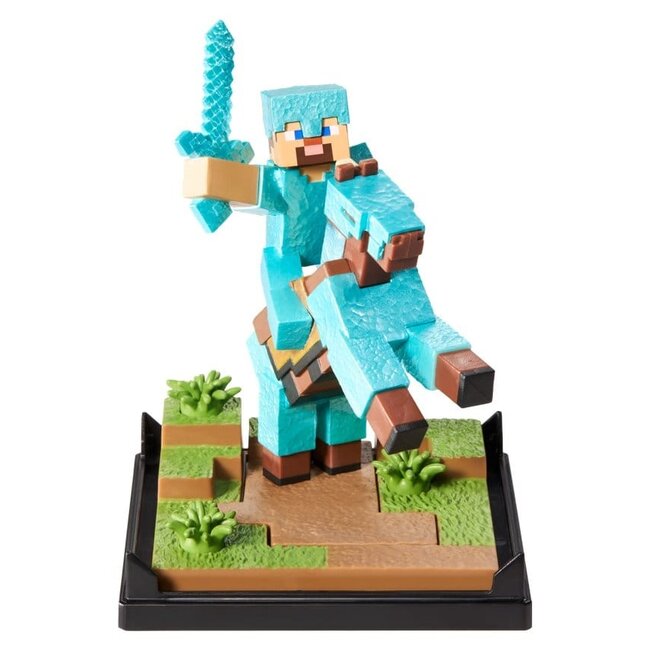Minecraft Figure Diorama Diamond Armor Steve and Horse 18 cm