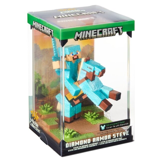 Minecraft Figure Diorama Diamond Armor Steve and Horse 18 cm