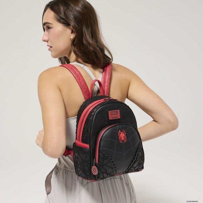 Spider-Man Mini-Rucksack von Loungefly mit Spinnennetz