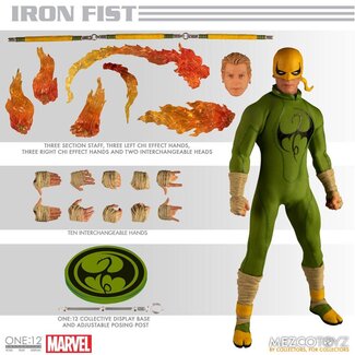 Mezco Toys Marvel Comics One:12 Collective Actionfigur 1/12 Iron Fist 17 cm