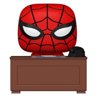 Funko Marvel POP! Premium Vinylfigur Meme – Spider-Man mit Schreibtisch, 9 cm