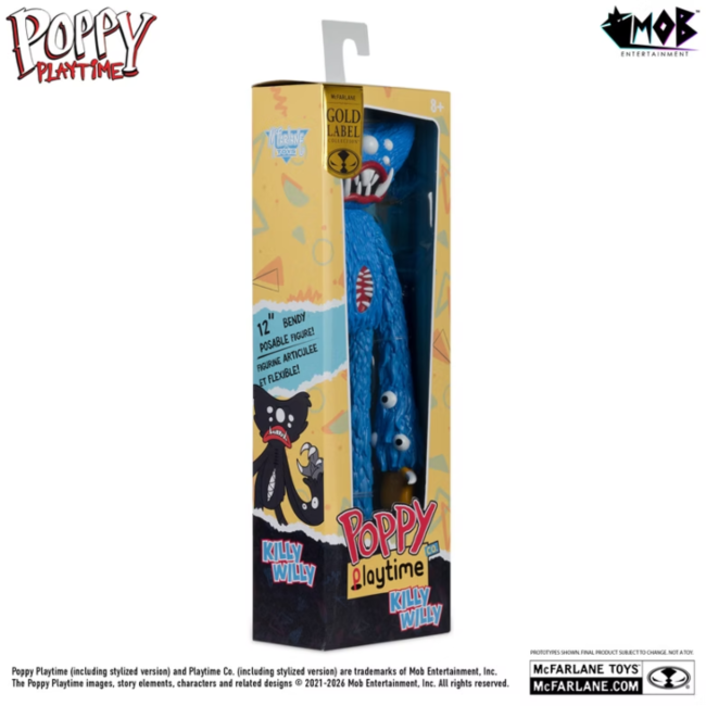 Poppy Playtime Biegsame Actionfigur Killy Willy Blau (Gold Label) 31 cm