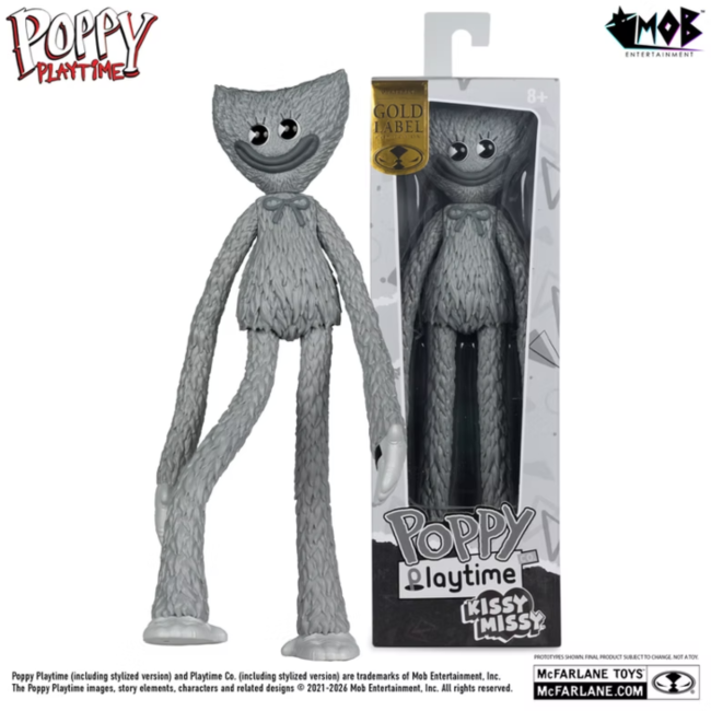Poppy Playtime Bendables Action Figure Kissy Missy (Black & White) Gold Label 30 cm