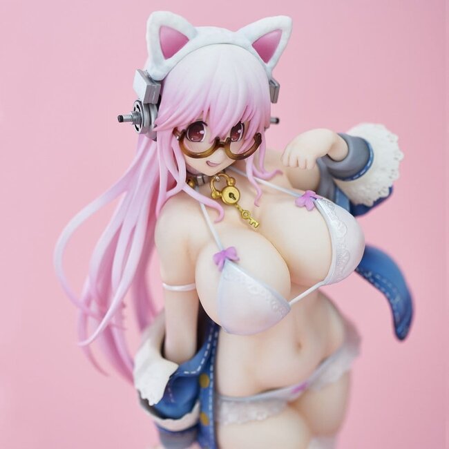 Super Sonico PVC-Figur Weiße Katze (Neuauflage) 27 cm