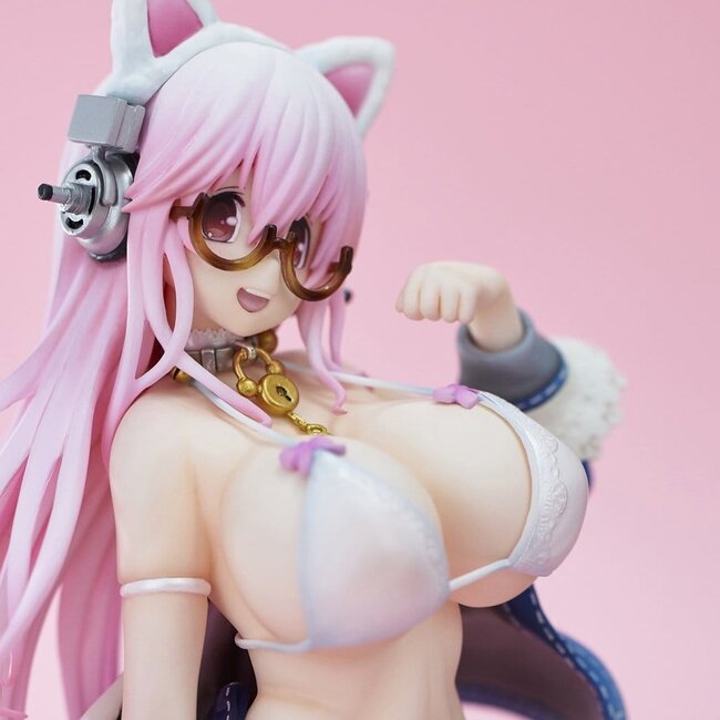 Super Sonico PVC-Figur Weiße Katze (Neuauflage) 27 cm