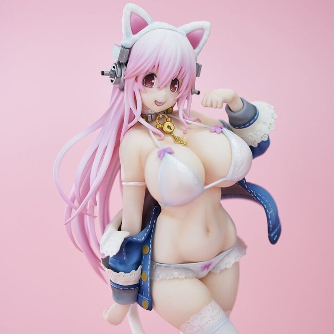 Super Sonico PVC-Figur Weiße Katze (Neuauflage) 27 cm