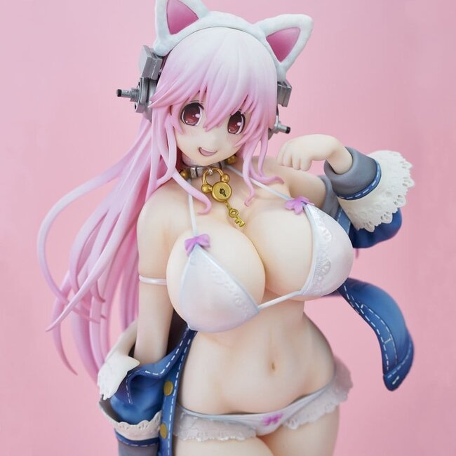 Super Sonico PVC-Figur Weiße Katze (Neuauflage) 27 cm