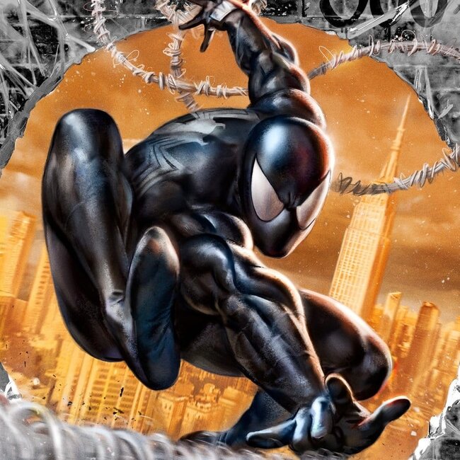 Marvel Kunstdruck „The Amazing Spider-Man #300 Tribute“ (Schwarze Hochglanzvariante) 41 x 61 cm – ungerahmt