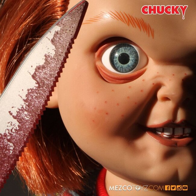 Chucky aus der Mörderpuppe Chucky mit dem grinsenden Lächeln 38 cm