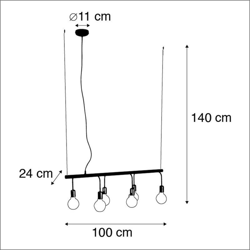 Qazqa Hanglamp Facile  6  lichts Qazqa Hanglamp Facile  6  lichts
