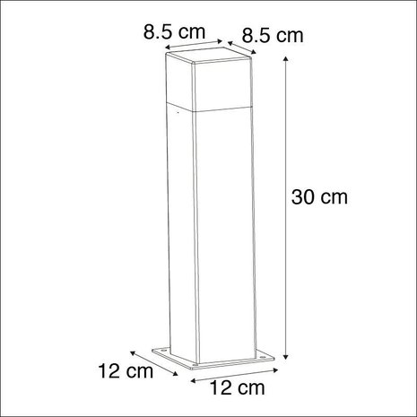 Buitenlamp Cube staand grijs klein Buitenlamp Cube staand grijs klein