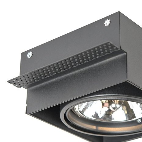 Inbouwspot Bado 1 lichts AR111 zwart Trimless
