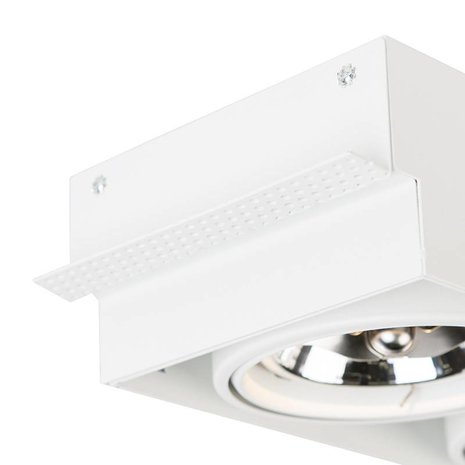Lamponline Inbouwspot Bado 2 lichts AR111 wit Trimless Lamponline Inbouwspot Bado 2 lichts AR111 wit Trimless